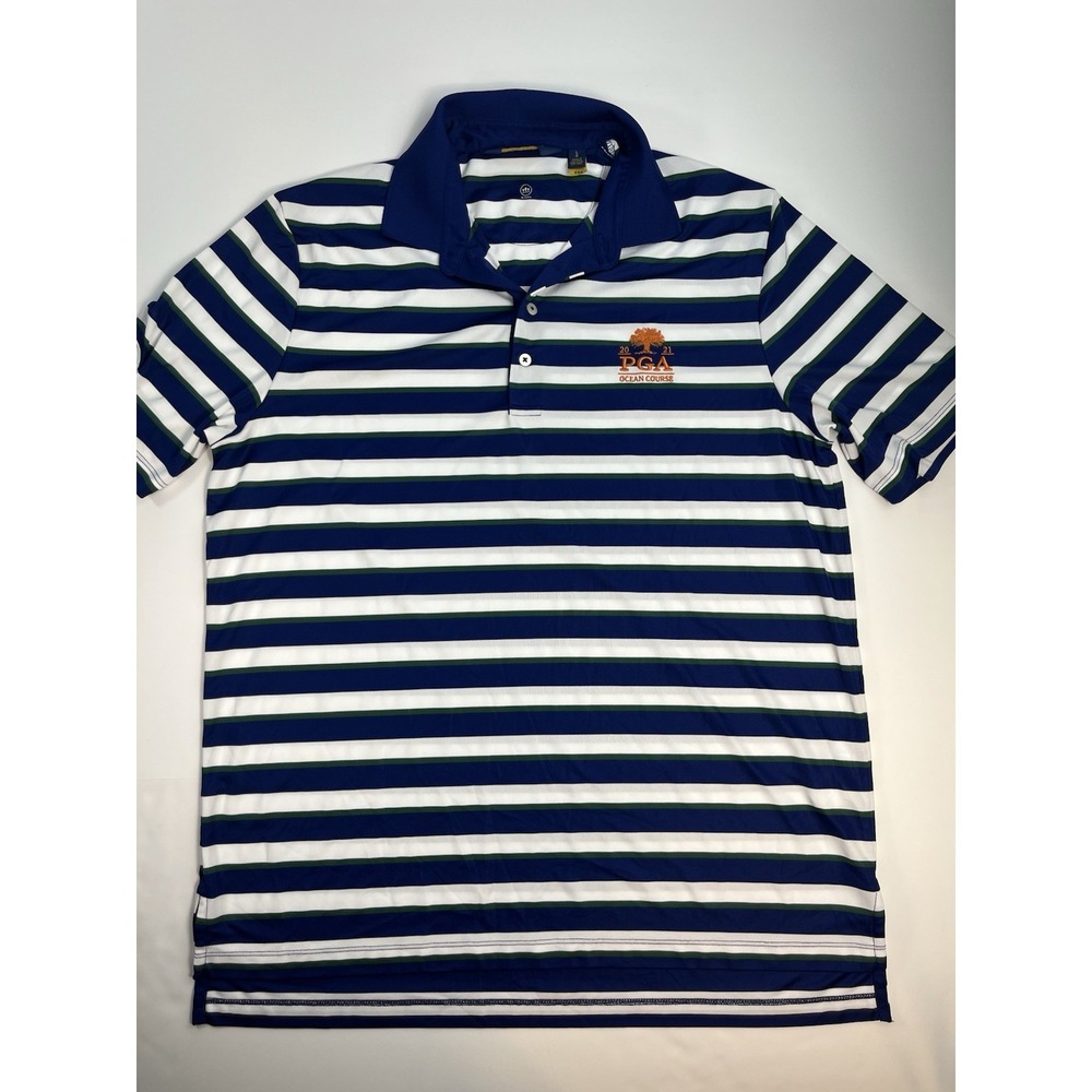 Polo Golf Ralph Lauren Shirt Mens L Striped PGA 2021 Ocean Course Performance